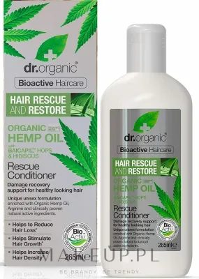 Кондиционер с конопляным маслом для тонких и слабых волос Dr Organic Bioactive Haircare Hemp Oil Rescue Conditioner, 265 мл