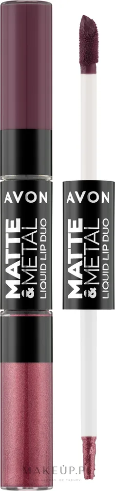 Жидкая помада для губ Avon Matte & Metal Duo 2 в 1, оттенок Mauve Crystal