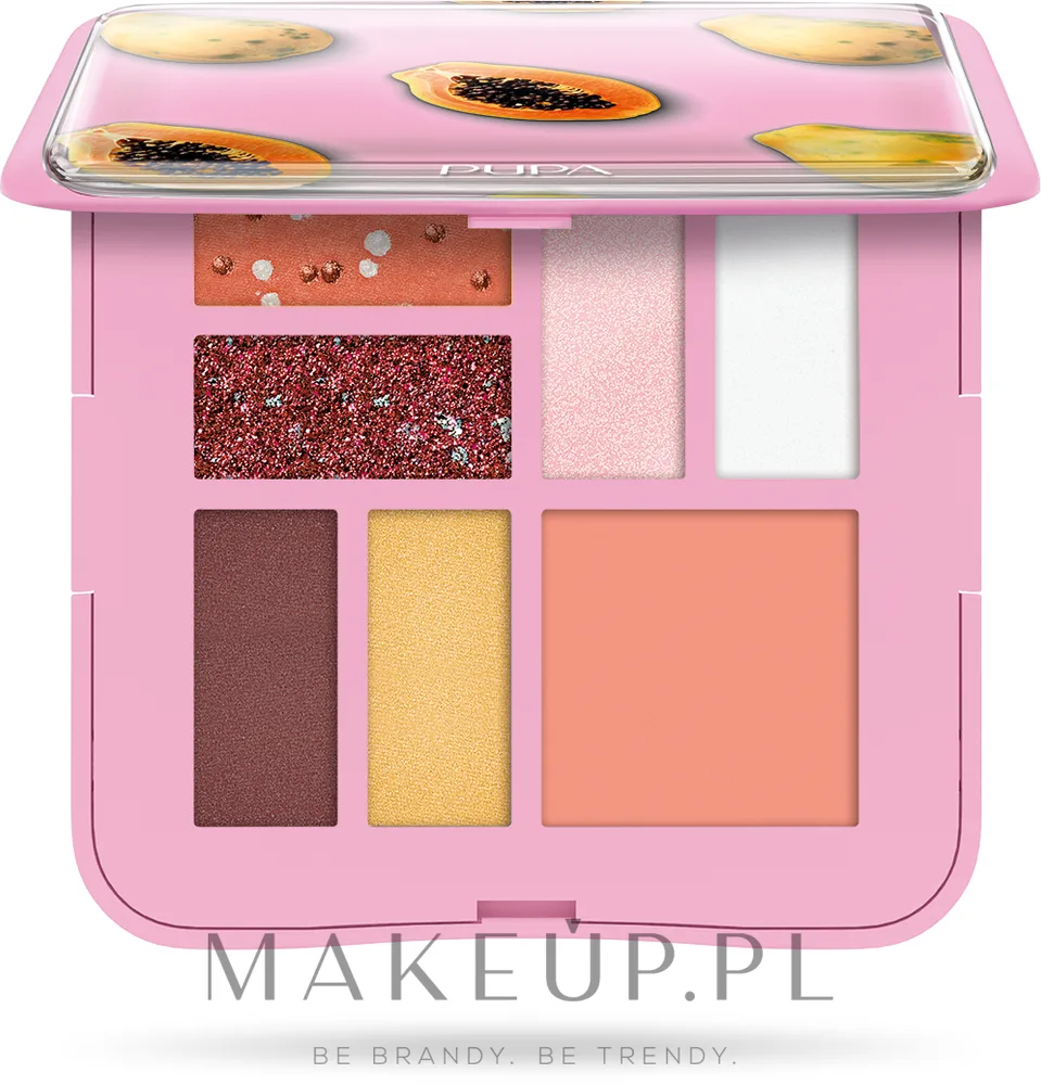 Палетка для макияжа лица и глаз Pupa Palette S с зеркалом, оттенок 007 - Pink Papaya