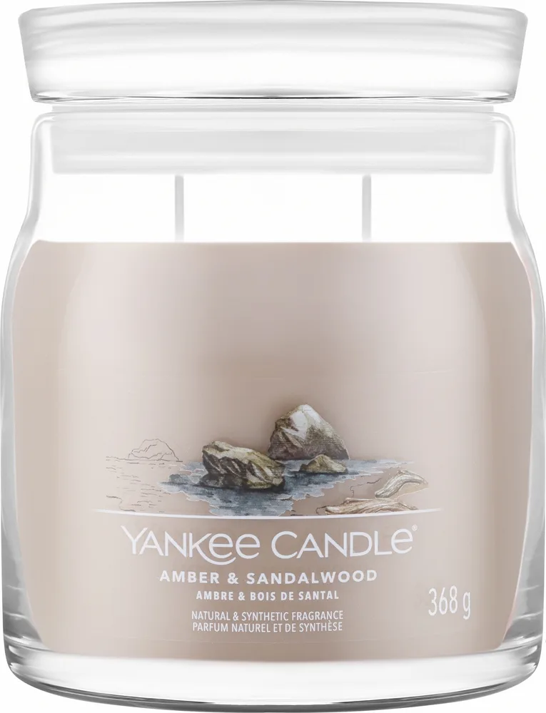 Свеча Yankee Candle Signature Amber & Sandalwood / Амбра и сандал, 2 фитиля