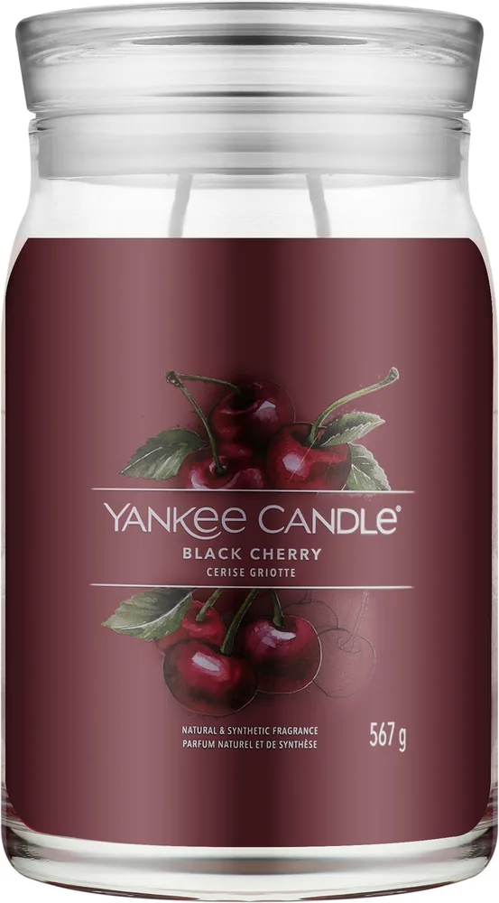 Свеча Yankee Candle Signature Black Cherry / Чёрная вишня, 2 фитиля