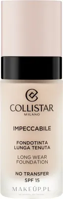 Тональная основа Collistar Impeccabile Long Wear No Transfer стойкая матирующая веганская SPF 15, 30 мл