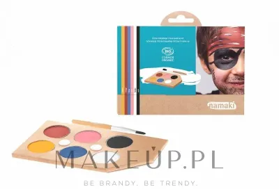 Namaki Rainbow 6-Color Face Painting Kit набор аквагрим детский на водной основе, палитра 6 цветов 15 г, кисть и 5 схем, сертификат Cosmos Organic