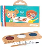 Namaki Clown and Harlequin Face Painting Kit набор для аквагрима детский 3 цвета, кисть и инструкции, натуральный состав 7,5 г — фото 2