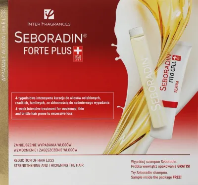 Набор для волос Seboradin Forte Plus ампулы и сыворотка со стволовыми клетками яблока ниацинамидом 24x5.5 мл+4x6 г