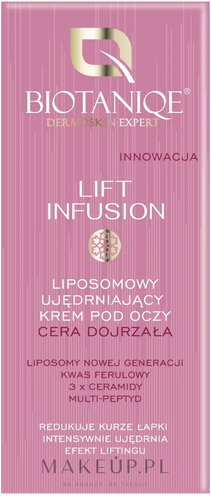 Крем для области вокруг глаз Biotaniqe Lift Infusion липосомальный с церамидами и феруловой кислотой для зрелой кожи 15 мл
