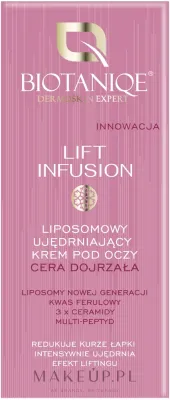 Крем для области вокруг глаз Biotaniqe Lift Infusion липосомальный с церамидами и феруловой кислотой для зрелой кожи 15 мл