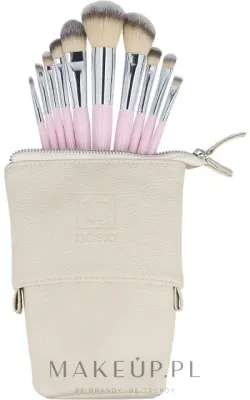 Набор кистей для макияжа ILU Brush Set 10 шт. розовый с чехлом