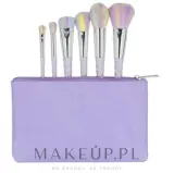 Набор кистей для макияжа ILU Brush Set 6 шт. фиолетовый с ручками единорог — фото 1