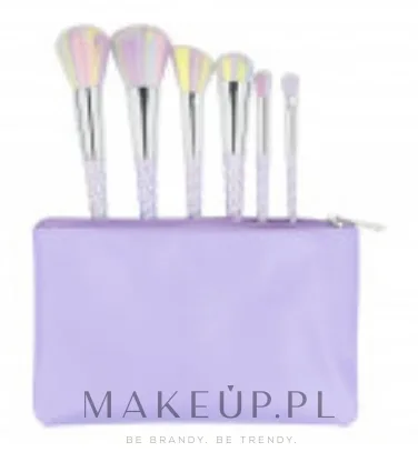 Набор кистей для макияжа ILU Basic Mu Unicorn Makeup Brush 6 шт. фиолетовый с сумкой