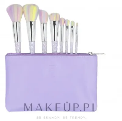 Набор кистей для макияжа ILU Basic Mu Unicorn Makeup Brush 8 шт. фиолетовый с косметичкой