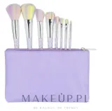 Набор кистей для макияжа ILU Basic Mu Unicorn Makeup Brush 8 шт. фиолетовый с косметичкой — фото 1