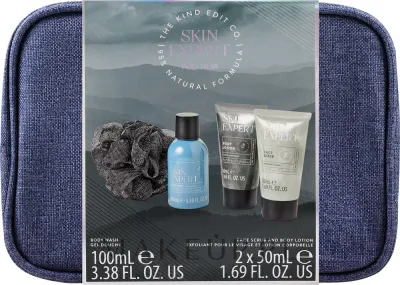 Набор The Kind Edit Co Skin Expert Travellers Bag гель для тела 100 мл гель для умывания 50 мл лосьон 50 мл губка и косметичка
