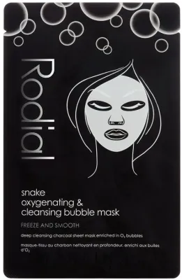 Кислородная очищающая пузырьковая маска для лица с углём Rodial Snake Oxygenating & Cleansing Bubble Sheet Mask