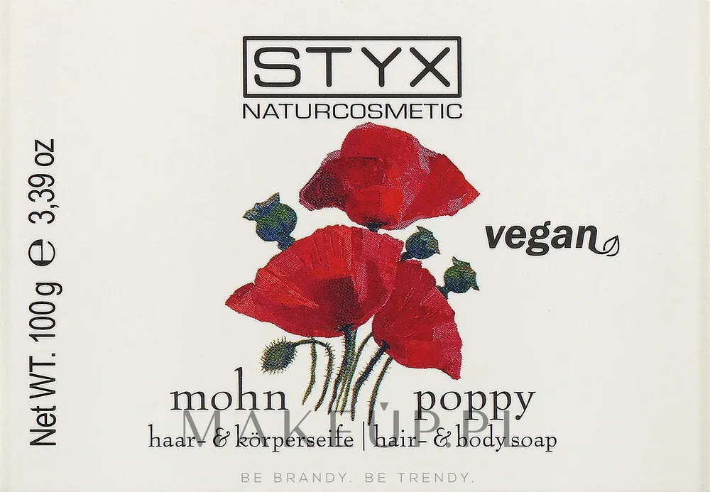 Мыло для волос и тела Styx Naturcosmetic Poppy Hair & Body Soap с маком, 100 г