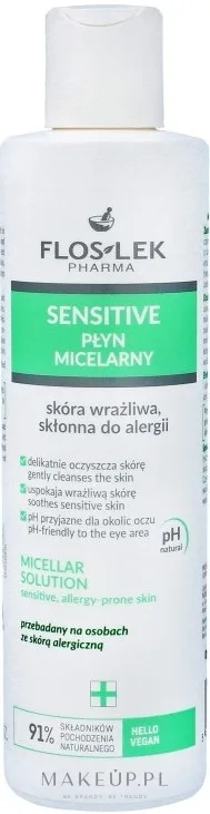 Floslek Sensitive мицеллярная вода для чувствительной кожи веганская для лица 225 мл