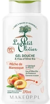 Гель для душа Le Petit Olivier Manosque Peach с оливковой водой и персиком, 270 мл
