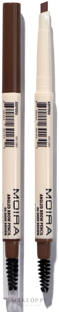 Карандаш для бровей Moira Angled Brow Pencil, оттенок 006 - Dark Brown