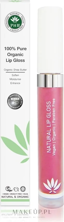 PHB Ethical Beauty 100% Pure Organic Lip Gloss блеск для губ веганский органический с маслом ши, увлажняющий нелипкий, ручная работа, 10 мл, оттенок Sienna