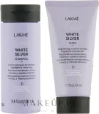 Тонирующий набор Lakme Teknia White Silver шампунь и маска против желтизны для светлых волос 100+50 мл — фото 1