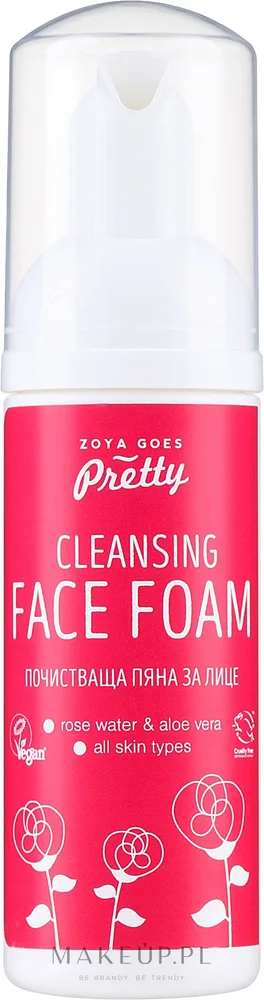 Zoya Goes очищающая пенка для лица с розовой водой алоэ и молочной кислотой AHA веган