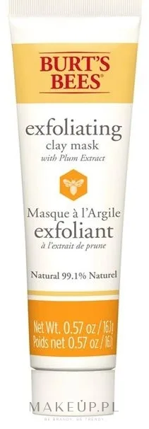 Отшелушивающая глиняная маска для лица со сливой какаду Burt's Bees Exfoliating Clay Mask