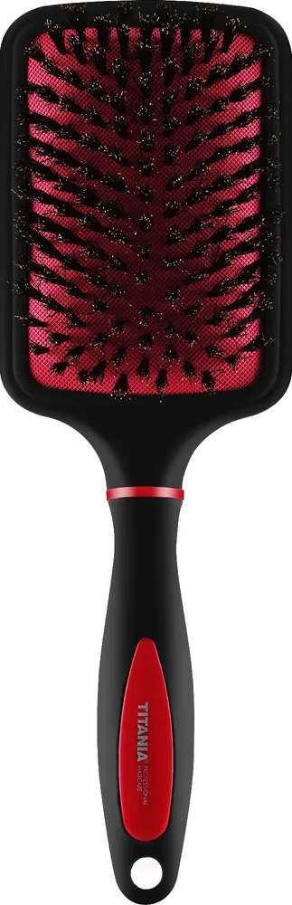 Прямоугольная щётка для волос Titania Paddle Brush чёрно-розовая