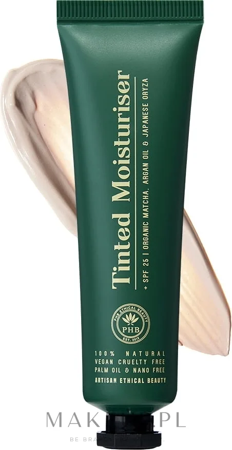 Тонирующий крем PHB Ethical Beauty Glow & Go Tinted Moisturiser увлажняющий 2 в 1 SPF 25, 30 мл, оттенок Cocoa