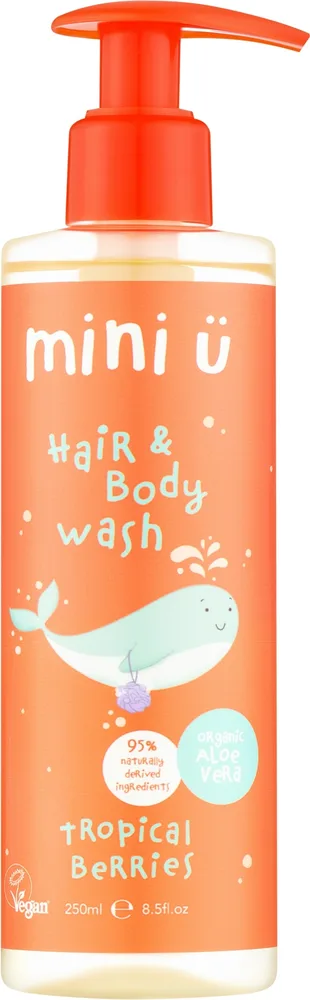 Гель для мытья волос, тела и лица Mini Ü Hair & Body Wash Tropical Berries, 250 мл