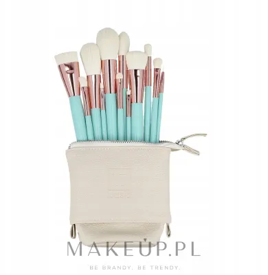 Набор кистей для макияжа ILU Basic Mu Turquoise Makeup Brush Set 12 шт. в белом чехле