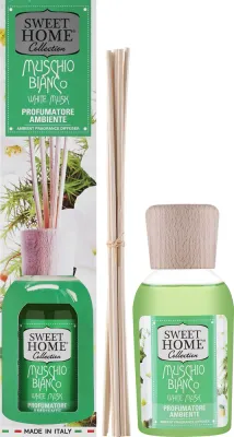 Sweet Home Collection Sweet Home Muschio Bianco Aroma Difuzer - Диффузор ароматический Sweet Home Muschio Bianco Aroma Difuzer для дома, аромат белого мускуса, 250 мл