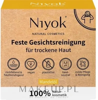 Мыло для умывания Niyok Almond Oil Solid Facial Cleanser с миндальным маслом, 80 г