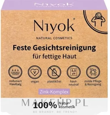 Мыло для умывания Niyok Solid Face Wash Bar Zinc с цинком, 80 г