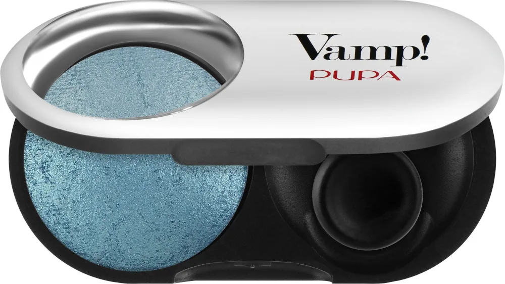 Тени для век Pupa Vamp! Eyeshadow блестящие, оттенок Bon ton Blue Wet and Dry