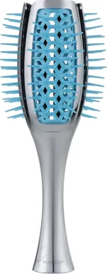Щётка для укладки волос Janeke Vented Curvy Tulip Brush серебристо-бирюзовая