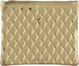 Косметичка Janeke Golden Quilted Pouch стеганая золотистая большая 22х17 см — фото 1