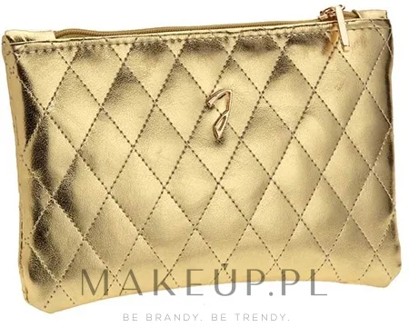 Косметичка Janeke Golden Quilted Pouch стеганая золотистая средняя 18х12 см