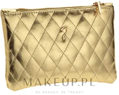 Косметичка Janeke Golden Quilted Pouch стеганая золотистая средняя 18х12 см
