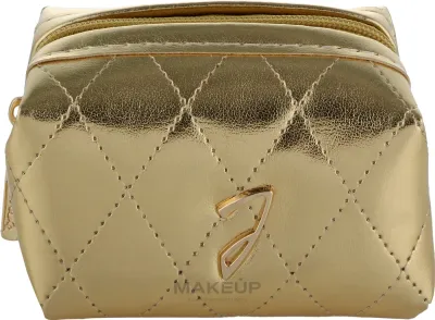 Косметичка Janeke футляр для помад стеганый золотистый 10,5х5,5х5,5 см