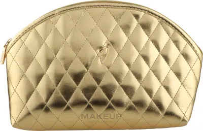 Косметичка Janeke Quilted Pouch стеганая золотая большая 23,5х16х7,5 см