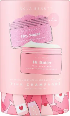Набор для тела NCLA Beauty Pink Champagne скраб и масло с маслом ши какао и манго 100 мл+100 г