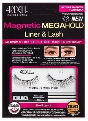 Набор Ardell Magnetic Megahold Liner & Lash 110 магнитные ресницы 2 шт и жидкая подводка черная 2.5 г