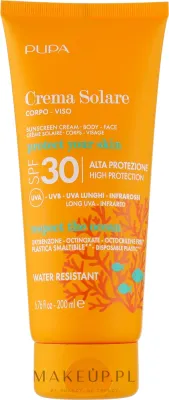 Крем для лица и тела Pupa солнцезащитный SPF 30 водостойкий 200 мл