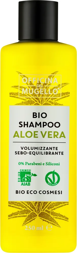 Шампунь Officina Del Mugello Aloes с соком алоэ вера и экстрактом льна для кудрявых волос, 250 мл, Италия