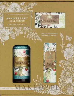 Набор The English Soap Company мыло крем и гель для рук и тела с жасмином и лесной клубникой 190 г+75+500 мл