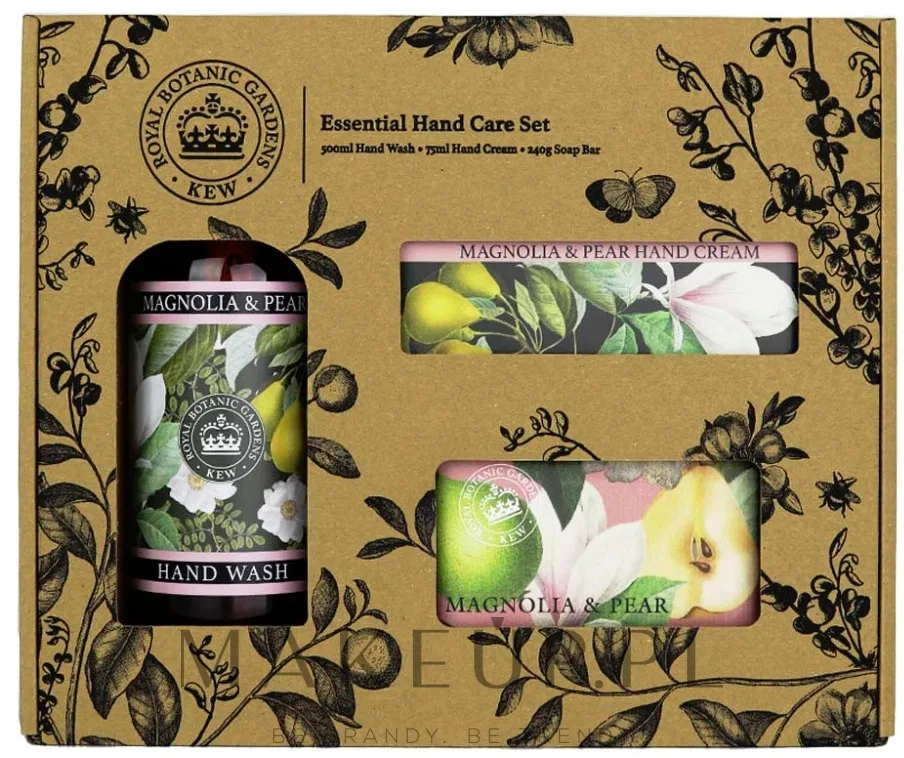 Набор The English Soap Company Magnolia & Pear мыло 240 г крем для рук 75 мл и жидкое мыло 500 мл