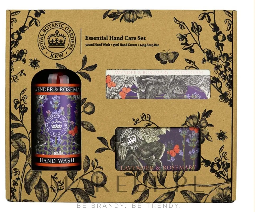 Набор The English Soap Company Lavender & Rosemary мыло 240 г крем для рук 75 мл и жидкое мыло 500 мл