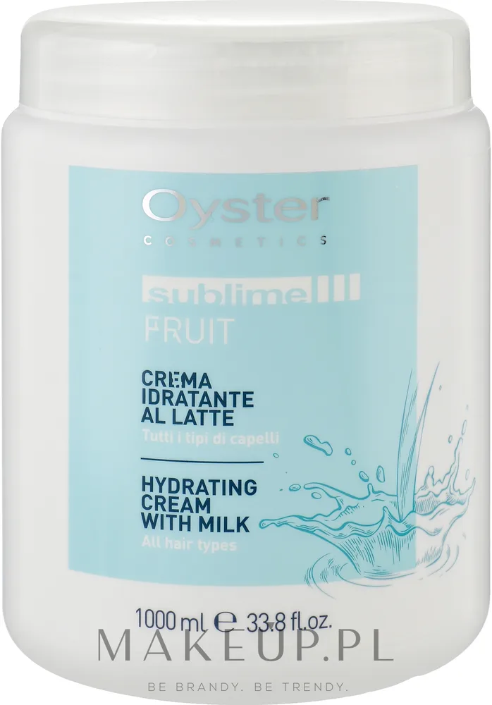 Oyster Cosmetics Oyster Cosmetics Sublime Fruit Hydrating Cream Whith Milk - Маска для волос Oyster Sublime Fruit увлажняющая, протеины молока, амодиметикон, фермент редиса, 1000 мл