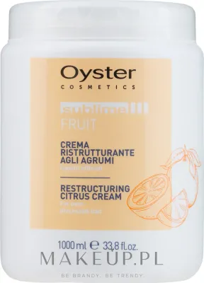 Oyster Cosmetics Oyster Cosmetics Sublime Fruit Citrus Extract Mask - Маска для волос Oyster Sublime Fruit с экстрактом цитрусов, гиалуронат натрия, масло лимона, для пористых волос, 1000 мл