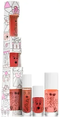 Набор детский Nailmatic Kids Egyptian блеск для губ 6.5 мл лак для ногтей 8 мл и блестки для тела 20 мл